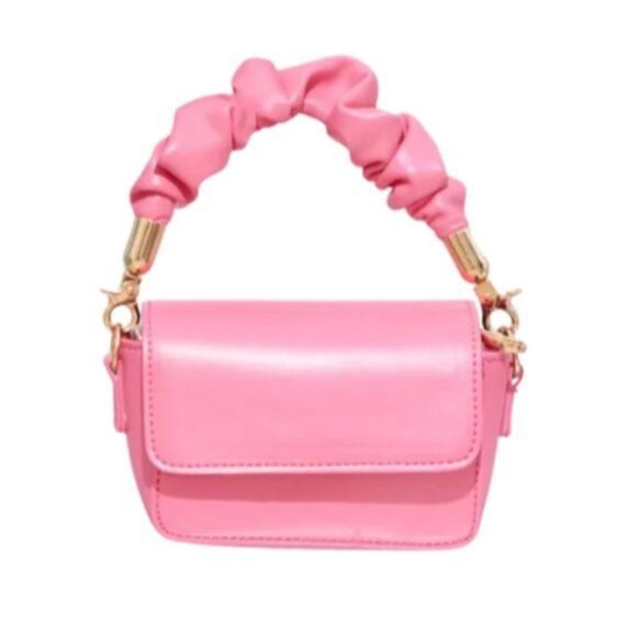 Trendy Pink Crossbody Casual Compact Ruched Handle Small Bag - Picture 6 of 11